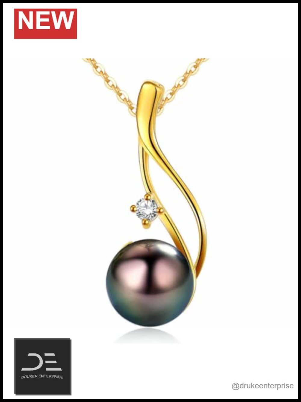 Genuine Tahitian Pearl Necklace for Women Sterling Silver Anniversary Gift